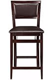 Faux Leather Foldable Counter Stool, COUNTER HEIGHT, BROWN