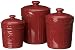 Signature Housewares Sorrento Set of 3 Canisters, Burgundy