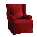 Room Essentials Cotton Duck Wing Chair Slipcover - Claret