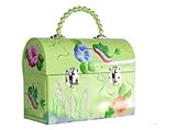 IMAGE OF ArtisanStreet's Green Lunch Box and/or Purse. Hand Painted. One of a Kind. Signed by Artisan.