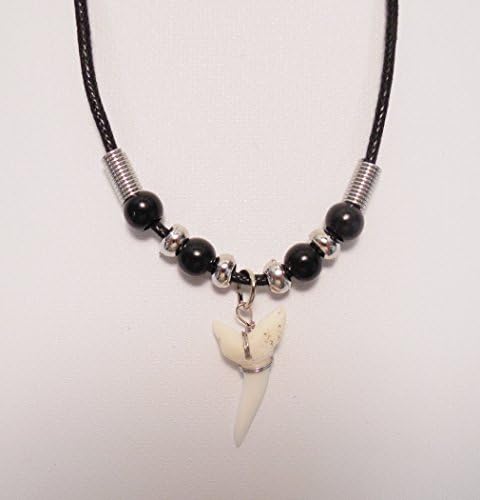 Sharks tooth Necklace Black/Silver 18"
