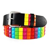 Hip Hop Wholesale - MULTI COLOR STUDDED SNAP ON BELT GOOD FOR ANY BUCKLES