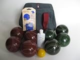 Basic EPCO Bocce package - 107mm Red and Green balls, quality nylon bag, measuring device and polish