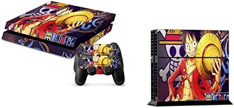 FreeSticker® One Piece Anime Japanese manga series world PS4 Designer Skin Game Console + 2 Controller Decal Vinyl Protective Covers Stickers f Sony PlayStation 4 (Monkey D. Luffy)
