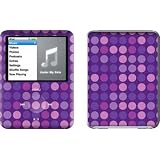 Dots Purple Design Protective Decal Skin Sticker for Apple iPod nano 3G (3rd Generation) 4GB/ 8GB Player