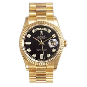 Click here to buy Rolex Oyster Perpetual Day-Date 18kt Yellow Gold Diamond Mens Watch 118238BKDP by Rolex.