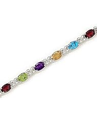 10kt Yellow Gold Oval Multi Color Bracelet.
