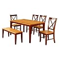 Two - Tone Dinette with Bench - Natural/ Cherry