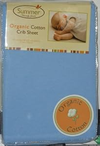 Organic Cotton Lite Blue Crib Fitted Baby Sheet