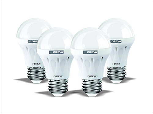 OREVA LED LIGHT Bulb 4 pack A19 (8W) 60 Watt Equivalent Daylight (4200K) Light Bulb – 4 Pack