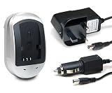 Invero HIGH QUALITY Travel Mains Charger AC Adaptor with Car Charger for Casio Exilim EX-Z450 EXZ450 EX-Z-450 EX Z450