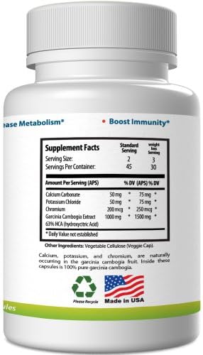 100% Pure Garcinia Cambogia - *Lose Weight Or Your Money Back* - Guaranteed Top Purity With 63% HCA - Lose Weight Naturally With Garcinia Cambogia From BodyVega - 100% Money Back Guarantee