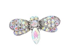 Hair Clip - H51 - Bumble Bee set with Swarovski (tm) Crystal Stones ~ Clear AB (Iridescent) (ap)