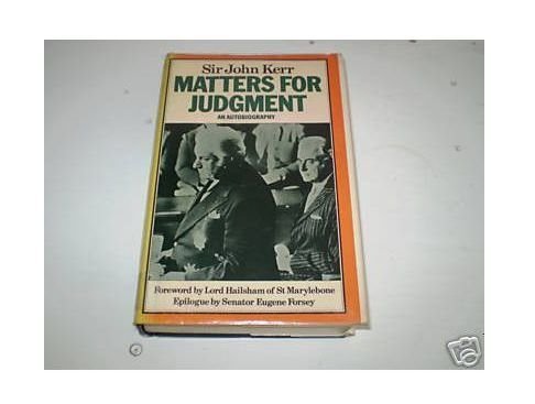 matters for judgement an autobiography