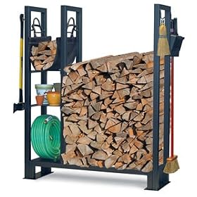 Pilgrim Utility Outdoor Storage Black Steel Wood Rack by Pilgrim