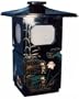 Asian Lantern style table accent lamp - hand painted black lacquer