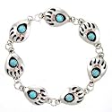 Bear Paw Link Bracelet in Turquoise and Sterling Silver, #11315