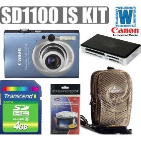 Canon PowerShot SD1100IS 8MP Digital Camera with 3x Optical Image Stabilized Zoom (Blue) +... by 