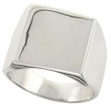 Sterling Silver Hand-made Large Solid Square Signet Ring