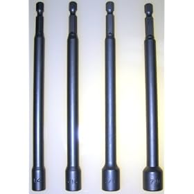4-pc 6 MAGNETIC NUT DRIVER SET w quick release hex shank by hobbytoolsupply