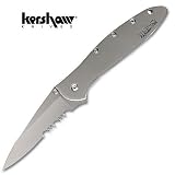 Kershaw Silver Leek Folding Knife Serrated