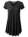 URBANCLEO Womens V-Neck Elong Tunic Top Mini T-Shirt Dress Black 2XLARGE