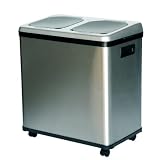 iTouchless 2-Compartment Recycle Touchless Trashcan® Stainless Steel