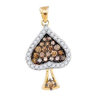 Cheap Girls Jewelry 0.50CT-DIA COGNAC DIAMOND PENDANT For Sale