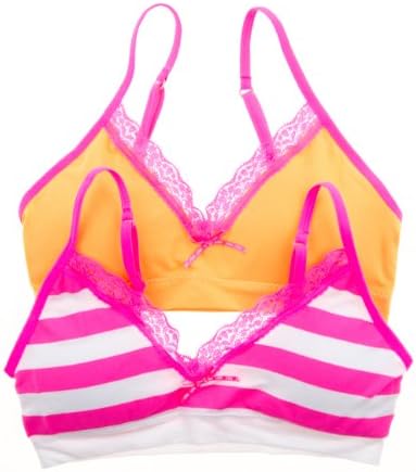 Girls Girls Training Bras with Lace Trim & Pads (2 Pack)