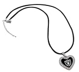 NFL Oakland Raiders Reversible Crystal Heart Pendant with Silk Cord