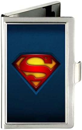 Superman logo Custom Unique Business Name Card Wallet Holder Stainless Steel Case with gift box