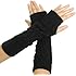 Eforcase Women's Crochet Long Fingerless Gloves with Thumb Hole