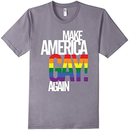 Men's Make America GAY Again - Pride  Fitted T-Shirt Large Slate