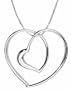 Sterling Silver "Whenever, Wherever, Whatever. As Long As You Are My Whoever". Double Open Heart Pendant, 18"