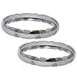 Rodium Plated Bangle Bracelets Pair Costume Jewelry in Indian-Style 2.3 inches