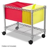 Wire Mobile File, 1 Shelf, 14w x 24d x 20-1/2h, Metallic Gray