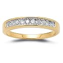 10k Choice of White or Yellow Gold Round Diamond Channel Set Band (1/10 cttw, I-J Color, I2-I3 Clarity)