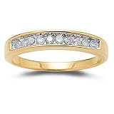 10k Choice of White or Yellow Gold Round Diamond Channel Set Band (1/10 cttw, I-J Color, I2-I3 Clarity)