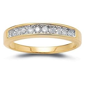 10k Choice of White or Yellow Gold Round Diamond Channel Set Band (1 10 cttw,... by Amazon.com Collection
