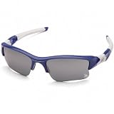 Los Angeles Dodgers Official On-Field MLB Flak Jacket® XLJ Blue/White Sunglasses with Black Iridium Lenses - by Oakley