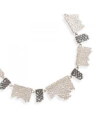 MMA Silver - 16.5 inch+1 inch Mesh Link Design Necklace