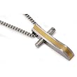Stainless Steel Golden Cross Pendant with 22" Curb Chain