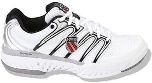 K-Swiss BigShot Men's Tennis Shoe - White/Silver/Black (9.5)