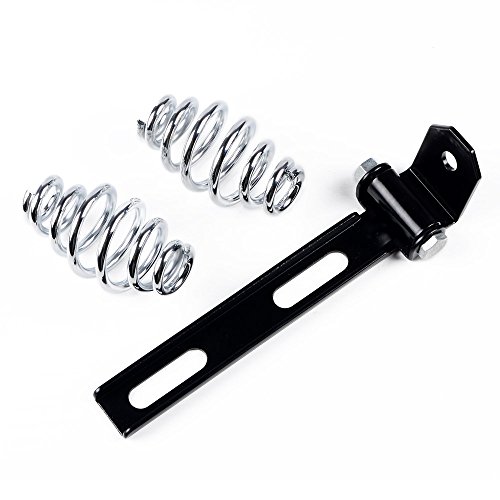 Black Solo Seat Mount Kit Bracket w/ 3 Inch Barrel Spring for Harley