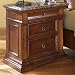 American Drew European Traditions Wood Top Nightstand in Distressed Rustic Cherry