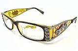 ED HARDY EHO712 Eyeglasses Vintage Tattoo EHO-712 Sky Amber Optical Frames