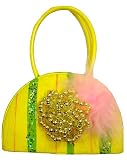 Yellow Beads & Fur Princess Purse Christmas Ornament