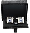 NFL Dallas Cowboys Square Cufflinks with Square Shape Logo Design Gift Box Set