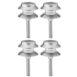 Malibu Outdoor One-Light Solar-Powered Mini Metal Tier Light, 4 Pack #LZ407-4