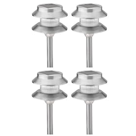 Malibu Outdoor One-Light Solar-Powered Mini Metal Tier Light, 4-Pack #LZ407-4